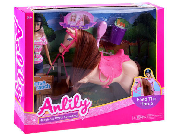 Anlily Doll Jockey s koněm + doplňky ZA3919