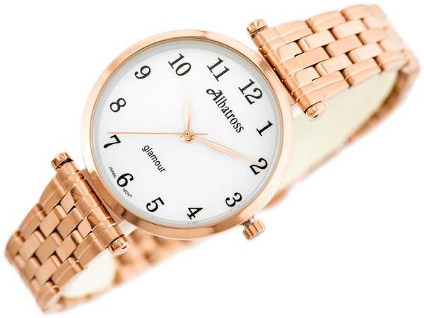 Dámské Hodinky Glamour Abbb97 (Za537c) Rose Gold/White