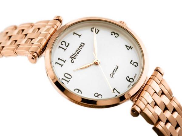 Dámské Hodinky Glamour Abbb97 (Za537c) Rose Gold/White