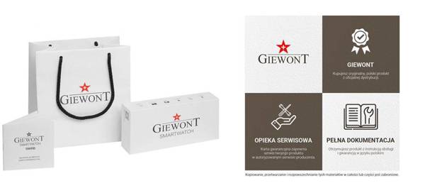 Giewont GW450-4 Stříbrné chytré hodinky + černý silikonový řemínek