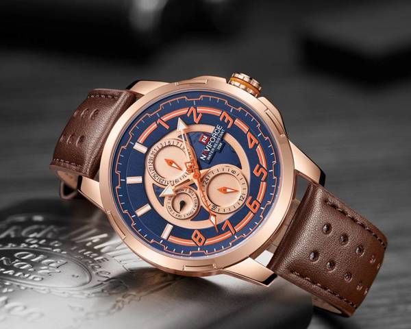 Pánské Hodinky Nf9142 (Zn087d) Rose Gold + Box