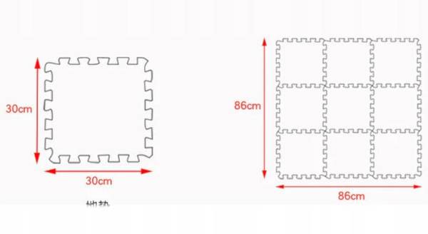 Tlusté pěnové puzzle eva mat 9 ks zvířat 38