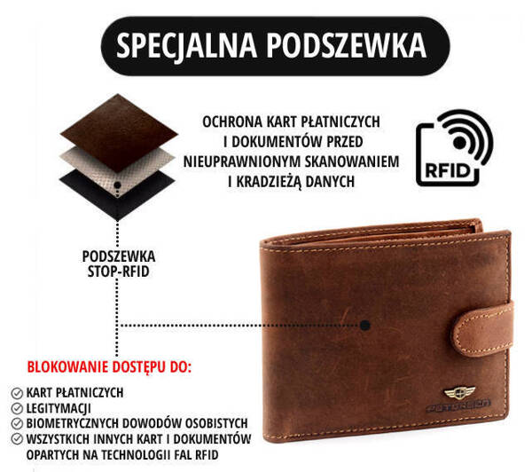 Vertikální pánská peněženka z přírodní kůže RFID