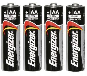 4x AA baterie 1,5V alkalický zdroj energie lr6