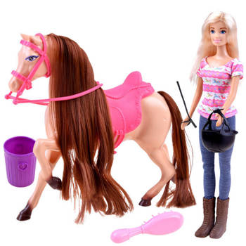 Anlily Doll Jockey s koněm + doplňky ZA3919