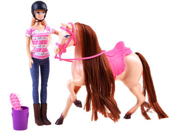 Anlily Doll Jockey s koněm + doplňky ZA3919