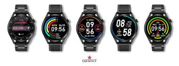 Giewont GW450-2 Smartwatch Black + Black Leather Strap