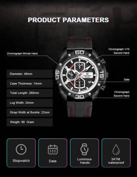 Pánské Hodinky Nf8018t – Chronograf (Zn123b) + Krabička