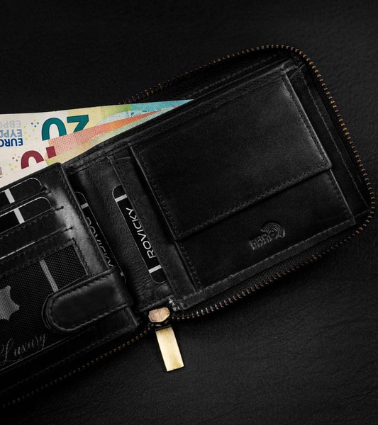 Velká, kožená pánská peněženka na zip