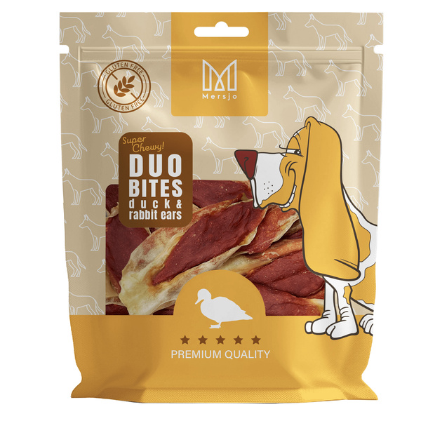 Pamlsek pro psy Duo Flavors – Kachna s králičím uchem Mersjo 300g