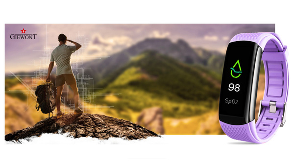 Náramek Giewont Black GW200-8 + řemínek Light Purple