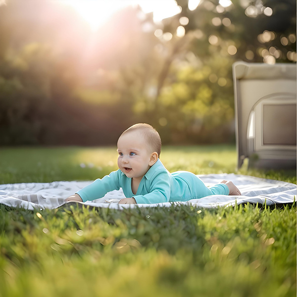 Cestovní postýlka skládací přístavná Close To Mommy šedá 125x65cm