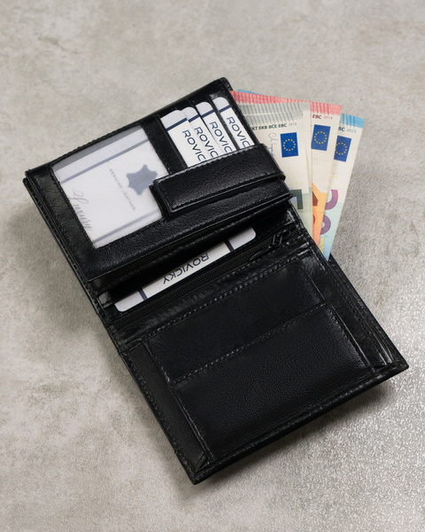 Černá kožená pánská peněženka s RFID Protect