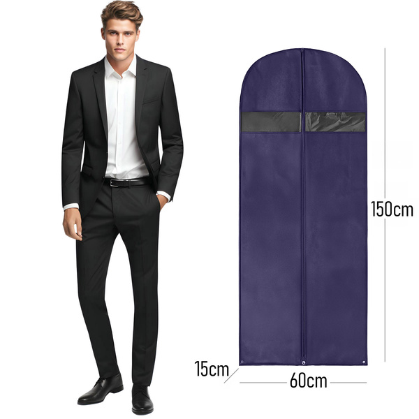 Obal na oblečení Baggi LONG (150x60x15) tmavě modrý