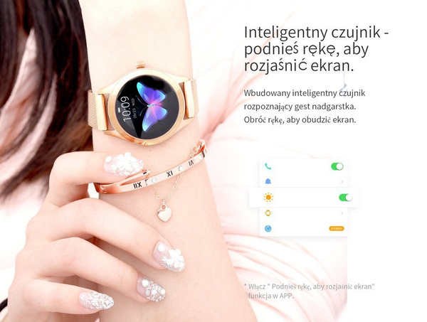 Dámské Chytré Hodinky Sw017-5 R.Zlatá/Bílá (Sg011e)