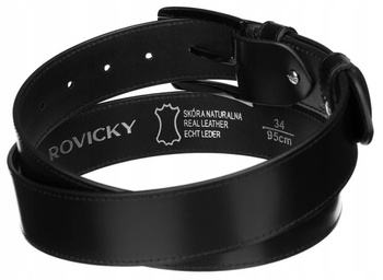 Široký pánský kožený pásek s kovovou přezkou