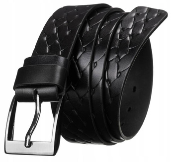 Klasický pánský kožený pásek s kovovou přezkou