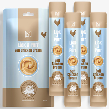 Pamlsek pro kočky – Lick & Purr: Soft Chicken Dream Mersjo 60g