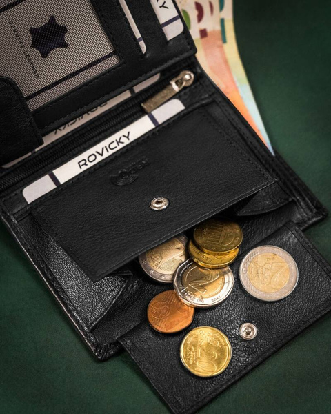 Velká, kožená pánská peněženka bez zapínání