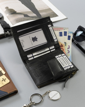 Kožená pánská peněženka v retro stylu