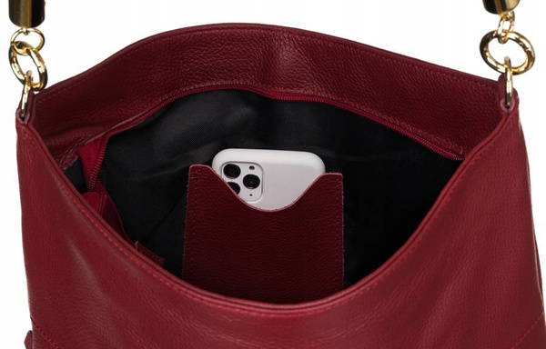 Shopper bag typu z přírodní kůže