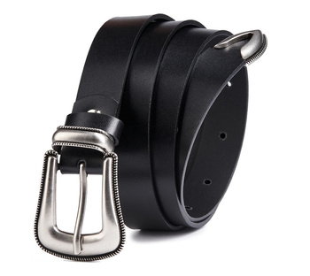 Dámský kožený pásek s ozdobnou sponou