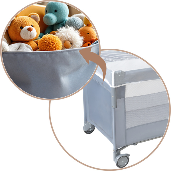 Cestovní postýlka skládací přístavná Close To Mommy šedá 125x65cm