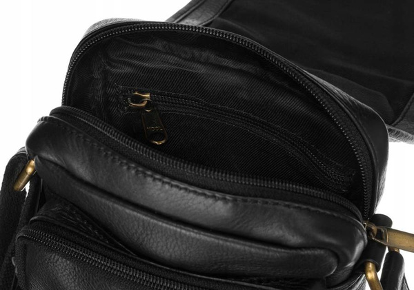 Pánská kožená messenger taška s vnější kapsou na zip