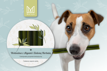 Dentální pamlsek pro psy Dental Sticks Mersjo Hovězí Řasy Zelené Čaj 28 ks