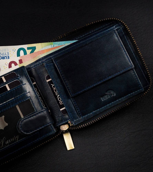 Velká, kožená pánská peněženka na zip