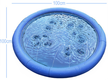 Zavlažovací podložka, chladicí podložka bazén pro zvířata, zahradní fontána pro psy FELIX 100 cm