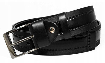 Stylový pánský opasek s jemnou strukturou a koženým lemováním - Rovicky