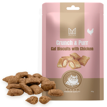 Pamlsek pro kočky – Crunch & Purr: Soft Chicken Biscuits Mersjo 40g