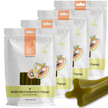 Dentální pamlsek pro psy Dental Sticks Mersjo Hovězí Řasy Zelené Čaj 28 ks