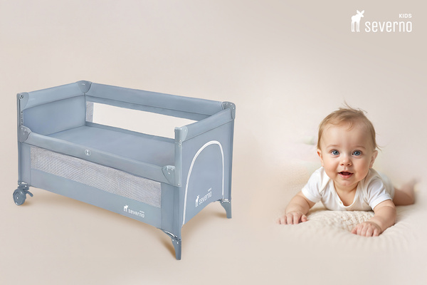 Cestovní postýlka skládací přístavná Close To Mommy šedá 125x65cm