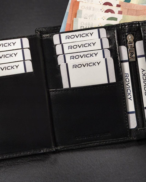 Kožená, vertikální pánská peněženka se zapínáním na patentky