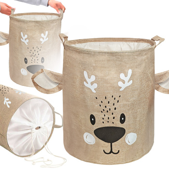 Koš na hračky, oděvy a prádlo se stahovací šňůrkou Gabriel 43L