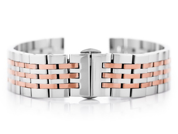 Náramek Model 4 Stříbro Růžové Zlato 22mm