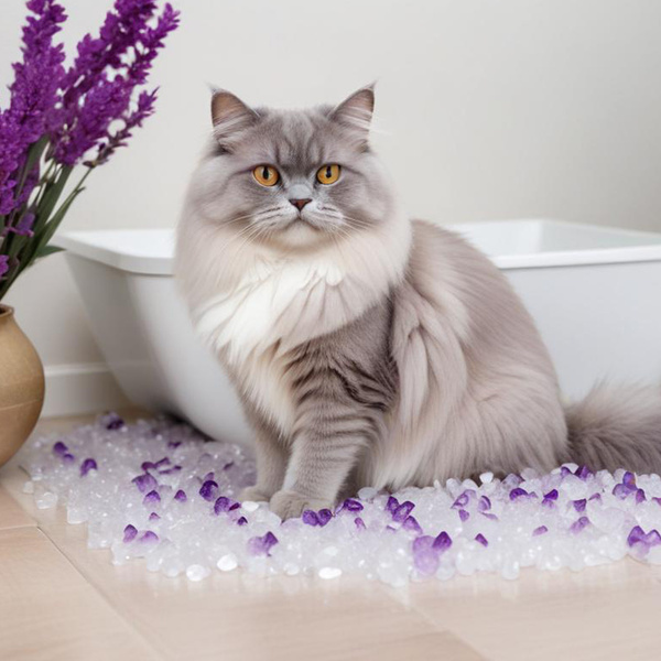 Mersjo Levandulová silikonová podestýlka pro kočky 5x3,8L