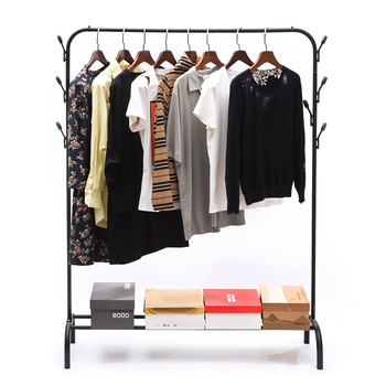 Věšák na oděvy, kovový, single, ROCKY I, černý