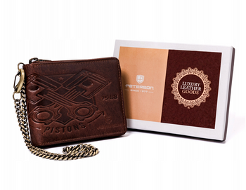 Velká, kožená pánská peněženka s řetízkem