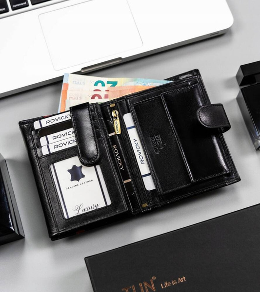 Velká, kožená pánská peněženka s RFID systémem