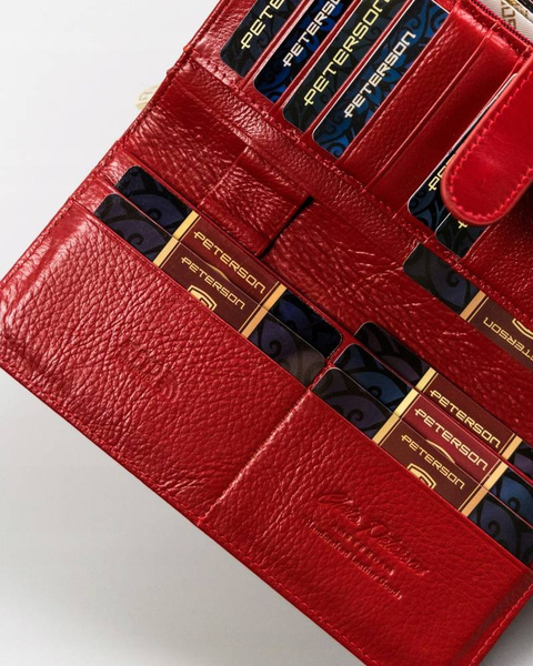 Velká, kožená dámská peněženka se zapínáním a RFID systémem