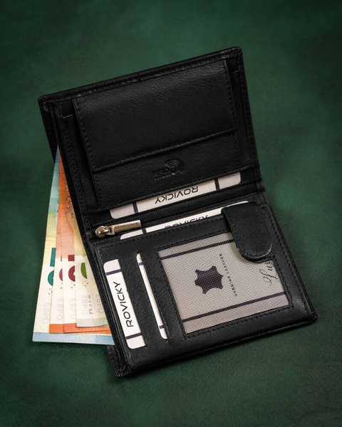 Velká, kožená pánská peněženka bez zapínání