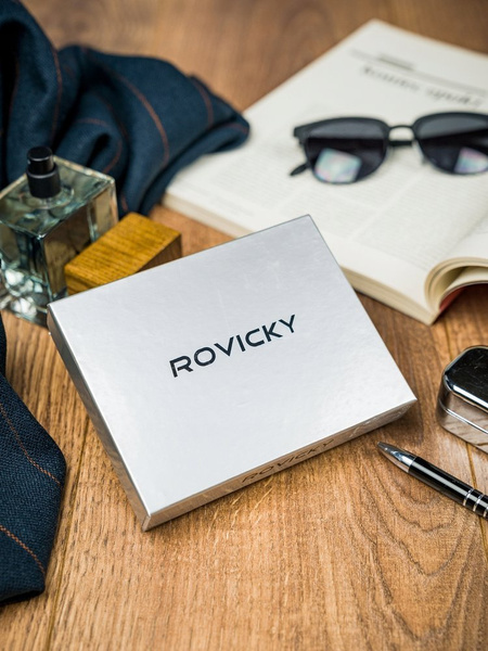 Pánská vertikální dvoubarevná peněženka, přírodní kůže RFID - Rovicky