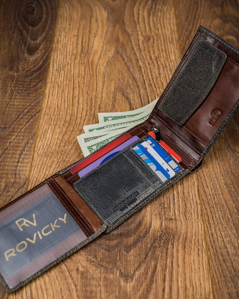 Krásná, barevná pánská peněženka z přírodní kůže