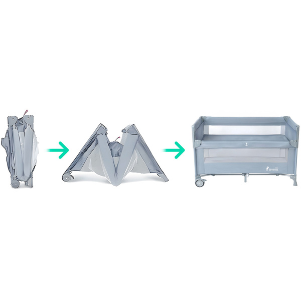 Cestovní postýlka skládací přístavná Close To Mommy šedá 125x65cm