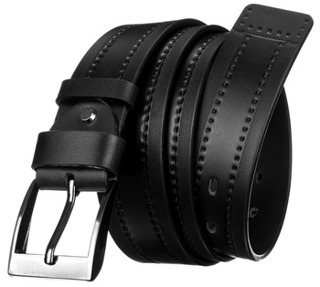 Široký pánský kožený pásek s ozdobnou perforací