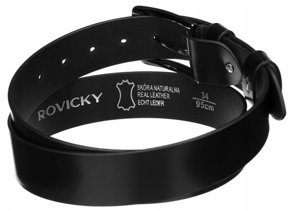 Široký pánský kožený pásek s kovovou přezkou