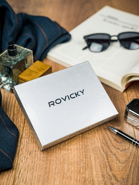 Pánská svislá peněženka, dvoubarevná, přírodní kůže HQ - Rovicky